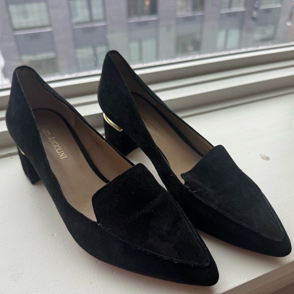 Enzo Angiolini Denna Genuine Leather Suede Kitten Heel